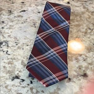 Pronto Uomo Red and Blue Plaid Tie